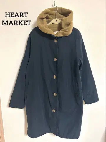 HEART MARKET 보아 안감 네이비 코트