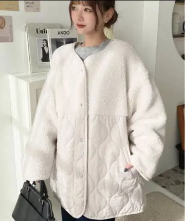 보아 퀼팅 자켓 화이트