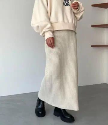 [ CANAL JEAN ] el mar 리브 니트 스커트