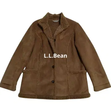 엘엘빈 브라운 계열 무스탕 코트 버튼 포함 사이즈 L