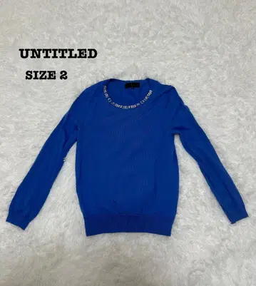 UNTITLED 비쥬 장식 니트 사이즈 2 M 파랑[248]