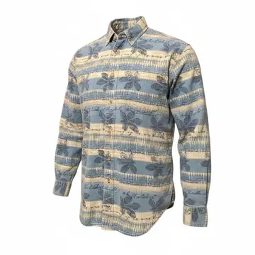 L.L.Bean 꽃무늬 데님풍 긴팔 셔츠 90s