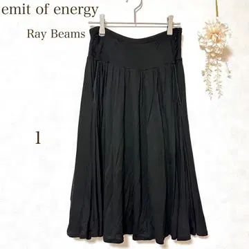 [ Ray Beams ] 스커트 무릎 기장 저지 소재 캐주얼 블랙