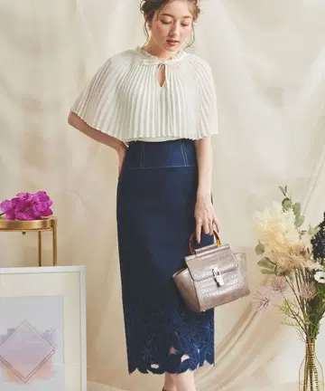 NOELA 보타니컬 자수 타이트 스커트 M