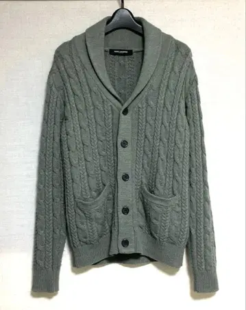 나노 유니버스 숄 가디건 케이블 무늬 남성용 S 사이즈 그레이