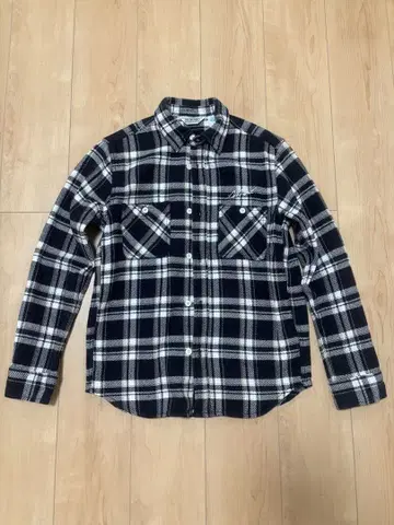 WTW x FIVE BROTHER 콜라보 체크 셔츠 M 블랙