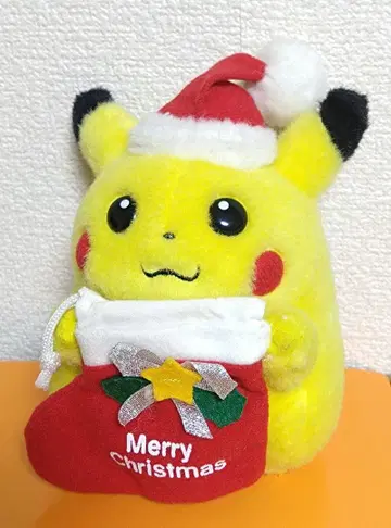 포켓몬 초기 피카츄 봉제 인형 크리스마스 TOMY