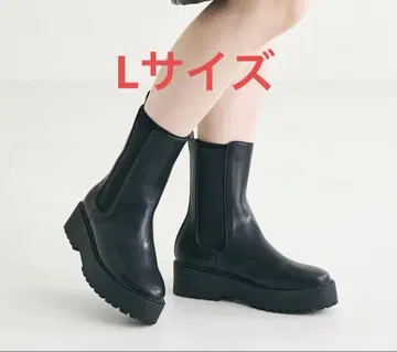 통굽 미들 기장 사이드 고어 부츠/31439