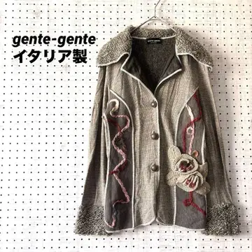 젠테젠테 자수 디자인 자켓 울 혼방 이탈리아제 (F) 아트풍