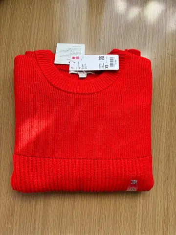 택 포함 새상품 JWA 리브 크루넥 스웨터 유니클로 XS 오렌지