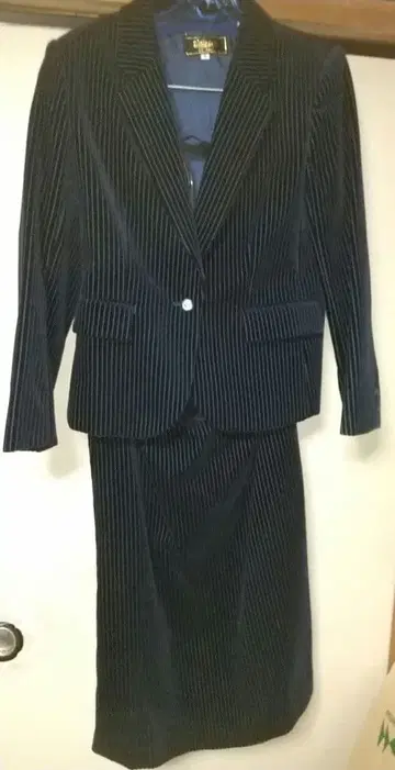 네이비 굵은 코듀로이 스커트 셋업