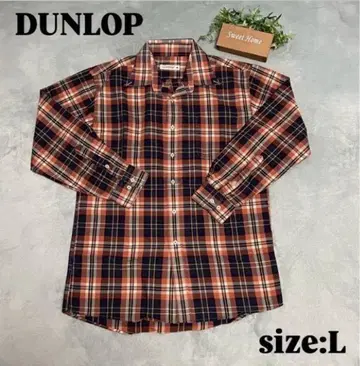 [ DUNLOP ] 던롭 ( L ) 체크 무늬 긴팔 셔츠 오렌지