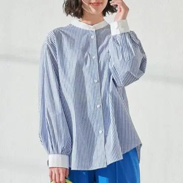 green label relaxing 컬러 클레릭 셔츠 스트라이프