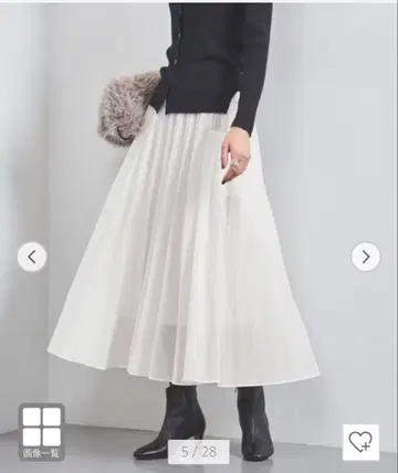 UNITED ARROWS 오간자 포켓 플레어 스커트