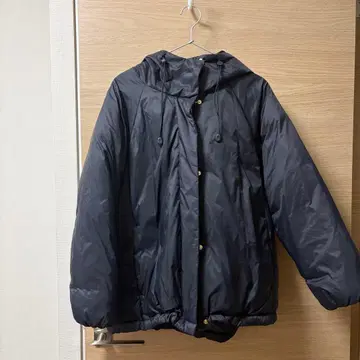 GLOBAL WORK 후드 부착 다운 자켓 M 네이비