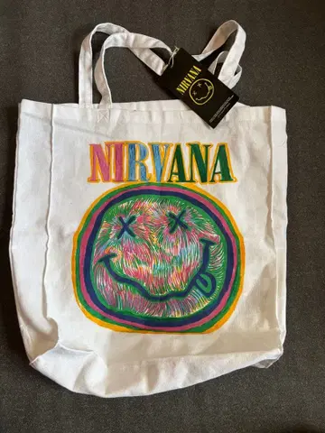 NIRVANA 스마일리 페이스 에코백