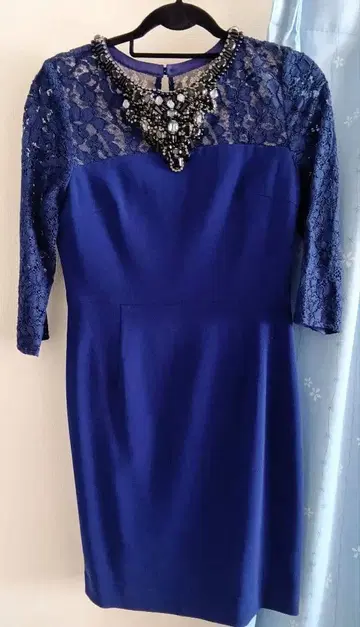 Diagram 새상품 네이비 레이스 슬리브 타이트 드레스 36