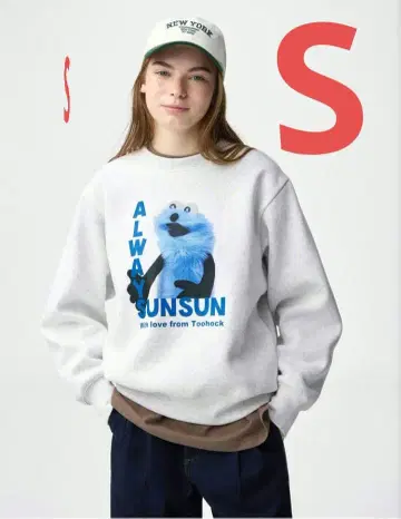 퍼펫 순순 프린트 맨투맨 S