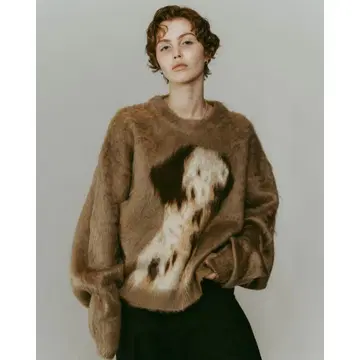 knuth marf 크누스머프 dalmatian shaggy knit