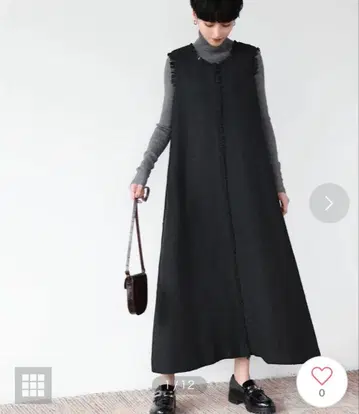 ELFRANK 전후 2WAY 트위드 롱 원피스 블랙