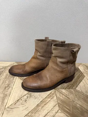 파비오 루스꼬니 브라운 가죽 숏부츠 이탈리아제