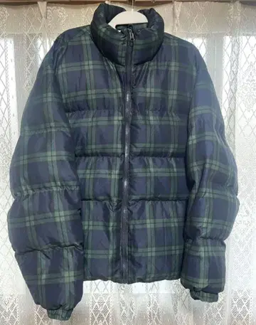 nugu 체크 무늬 다운 자켓 free size