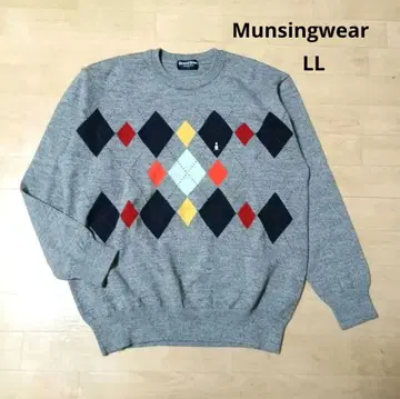 먼싱웨어 Grand Slam 그레이 아가일 스웨터