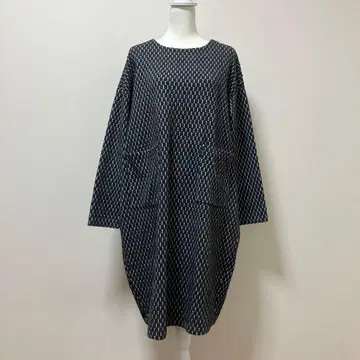 cawaii 롱 원피스 포켓 부착 올 패턴 가을 겨울 귀여운