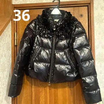 PAULE KA 폴카 다운 자켓 36 숏 기장 블랙