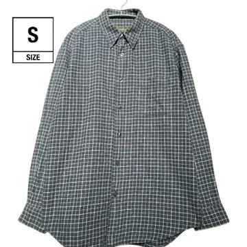 Eddie Bauer 푸른 체크 무늬 버튼 다운 셔츠 플란넬 셔츠