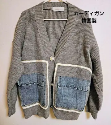 새상품급! Adorable 니트 데님 가디건 프리 사이즈