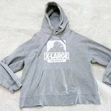 X-LARGE 고릴라 프린트 후드티 M 그레이