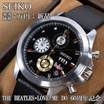 세이코 손목시계 새상품 남성용 더 비틀즈 60주년 기념 크로노그래프 로고