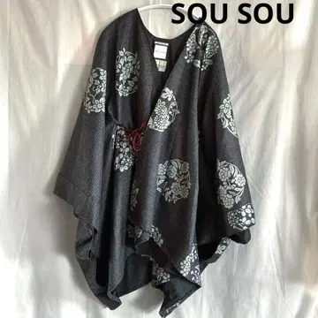 새상품급 SOU SOU 소우소우 울 키사라기 꽃문양 겉옷 캐시미어 혼방