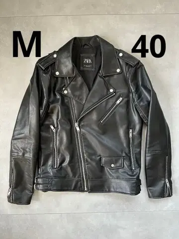 ZARA 블랙 가죽 라이더 자켓 M