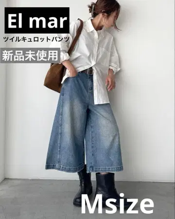 El mar 트윌 큐롯 팬츠 데님 인디고 블루