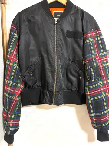 jouetie MA-1 자켓 체크 무늬