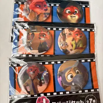 주토피아 해피 복권 닉 주디 캔뱃지 세트