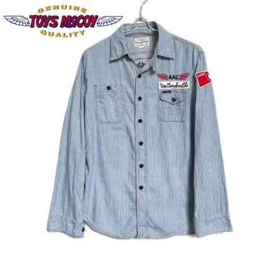 TOYS McCOY 토이즈 맥코이 긴팔 워크 셔츠 히코리 스트라이프