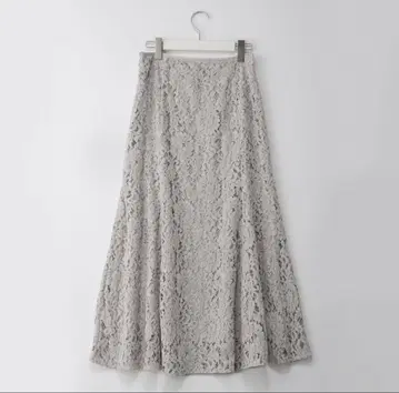 플라스테 레이스 롱 스커트 그레이 사이즈 M