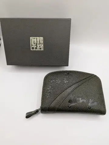 노무라 슈헤이 접이식 지갑 천연 가죽 다크 그린 미사용