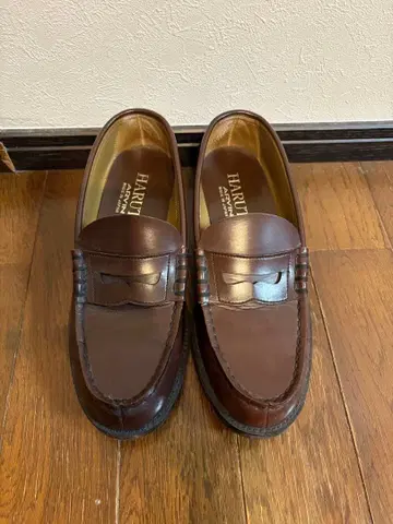 HARUTA 브라운 가죽 로퍼 상자 없음