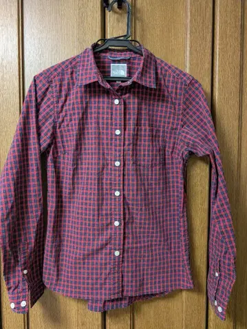 THE NORTH FACE 긴팔 셔츠 M 빨간색 블랙 체크