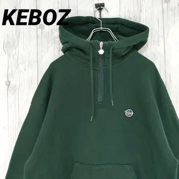 케보즈 후드티 후디 하프 지퍼 자수 로고 그린 M