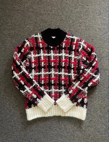 AKIRA NAKA 체크 무늬 니트 스웨터 사이즈 1