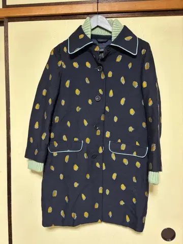 미나 페르호넨 네이비 패턴 롱 코트