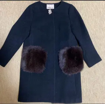 Apuwerser-riche 울 롱 코트 퍼 포함