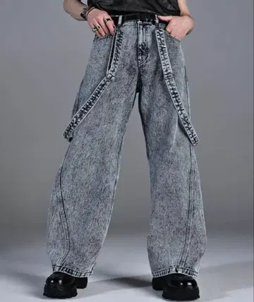 ADRER 빈티지 메이크 커브 레그 3D 서스펜더 (탈부착 가능) 데님