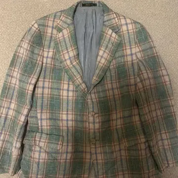70s 체크 무늬 테일러드 자켓