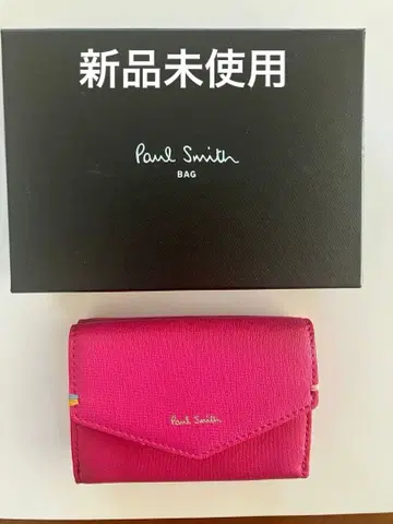 [ 미사용 새상품 ] Paul Smith 컴팩트 3단 폴더형 지갑 핑크
